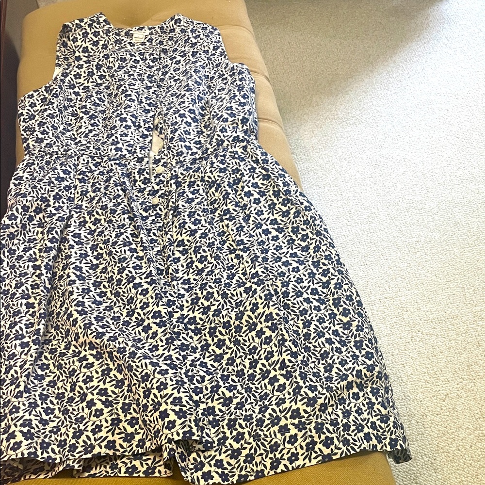 J. Crew Blue and White Floral Blouse
